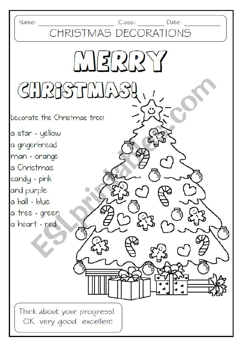 Decorate The Christmas Tree - Esl Worksheetmakigi