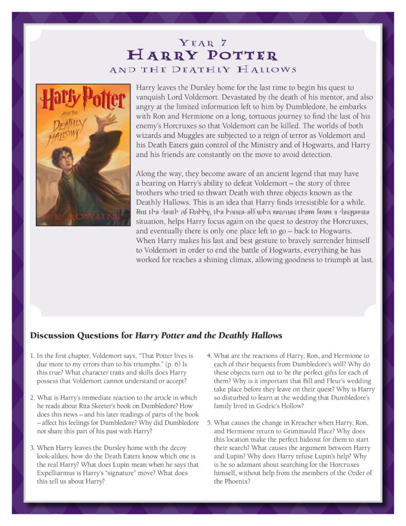 Discussion Guide For Harry Potter And The Deathly Hallows