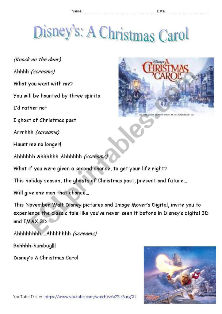 Disney´s   A Christmas Carol  Trailer Gap Fill (2009 Movie