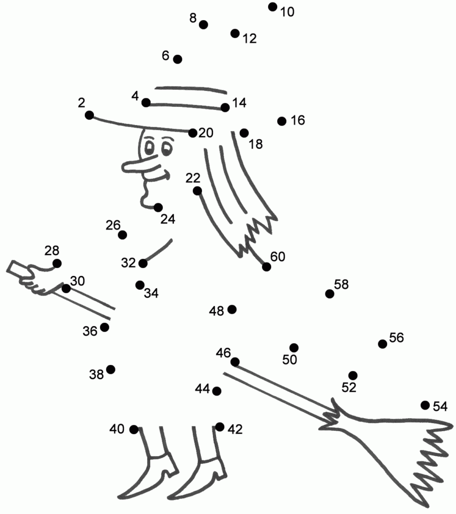 Dot To Dot Witch | Halloween Worksheets, Halloween