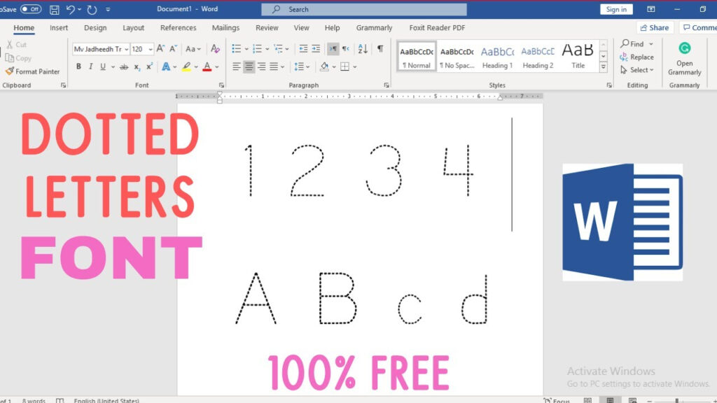 Dotted Letters Font In Ms Word | Tracing Letters For Toddlers In Microsoft  Word Regarding Name Tracing Microsoft Word