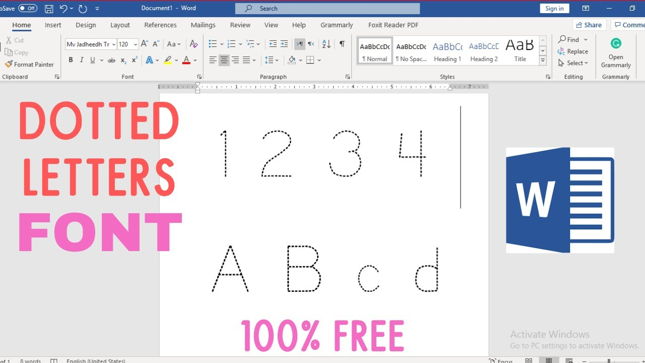 Dotted Letters Font In Ms Word | Tracing Letters For Toddlers In Microsoft  Word regarding Name Tracing Microsoft Word