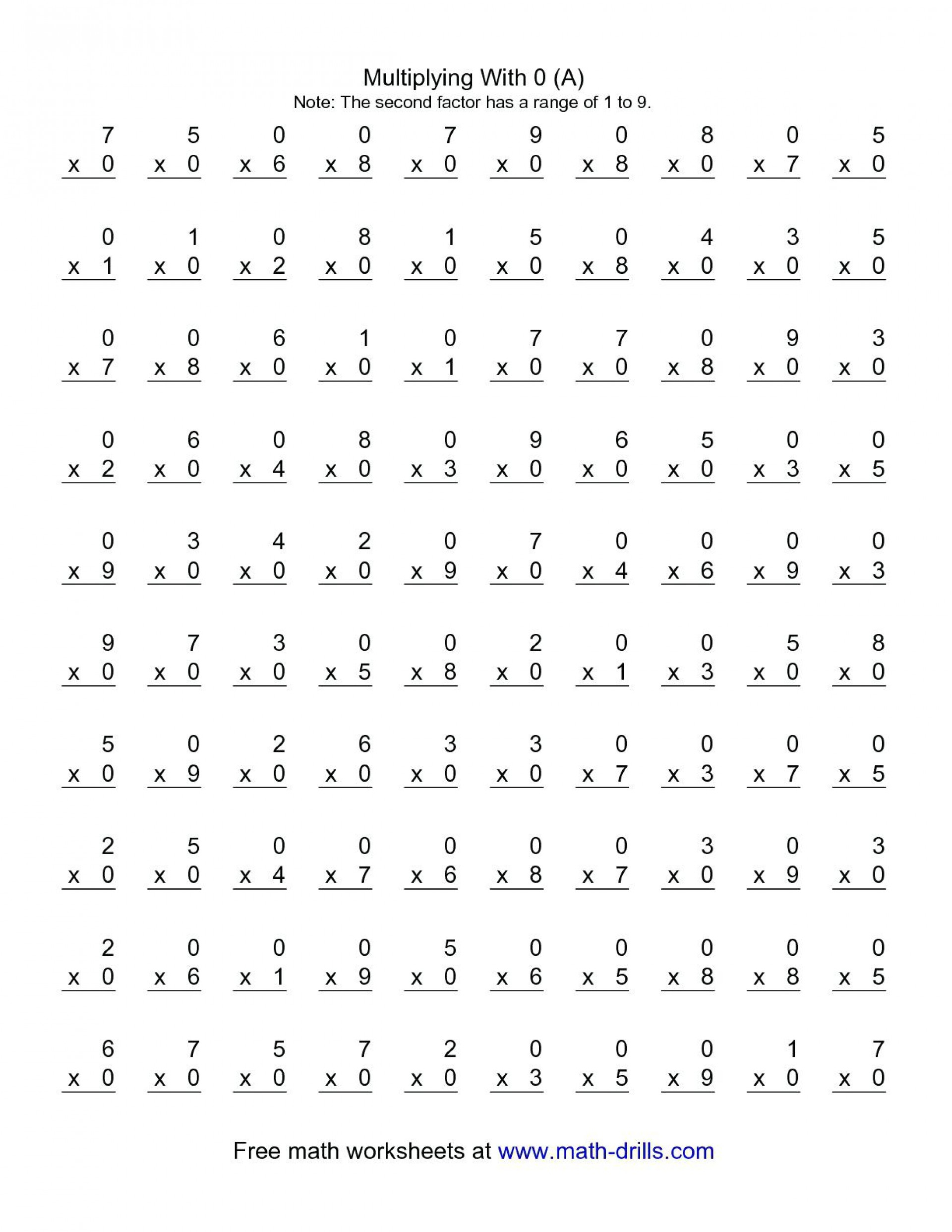 Double Digit Multiplication Problemseets Printable Free