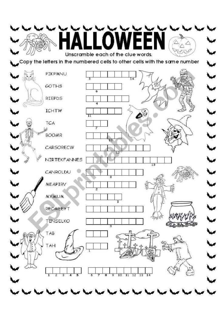 Double Puzzle (Halloween) + Key   Esl Worksheetlupiscasu