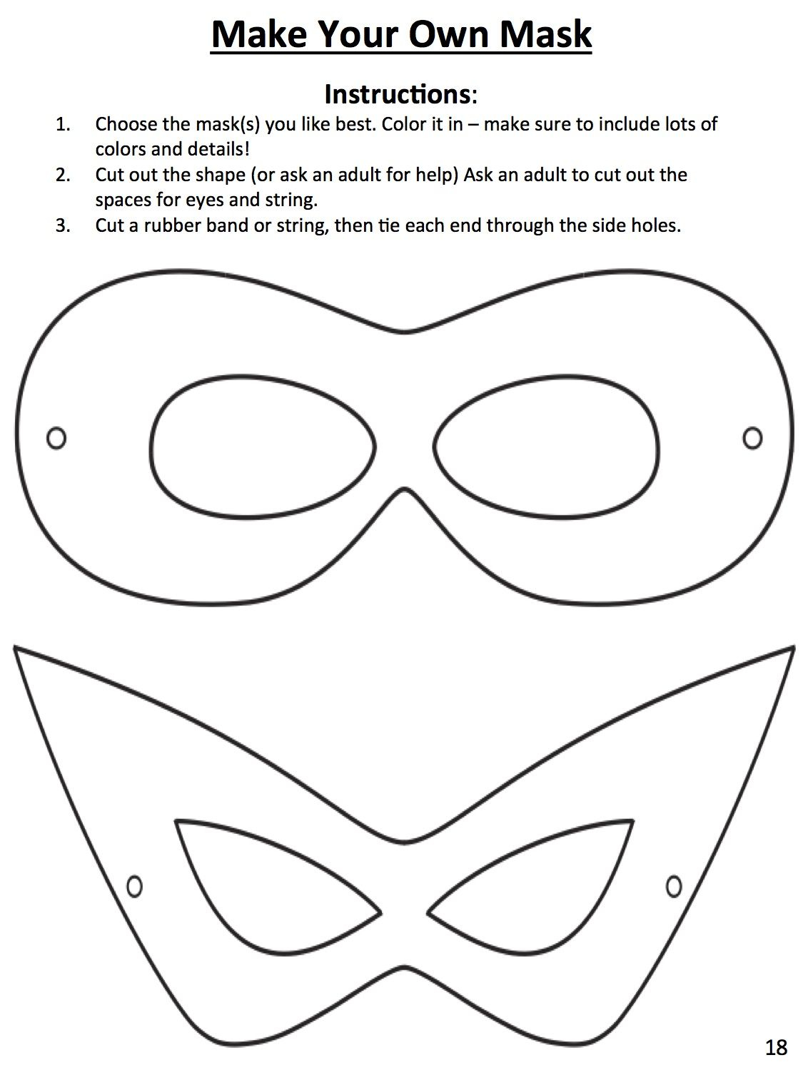 Download This Template To Design Your Own Superhero Mask