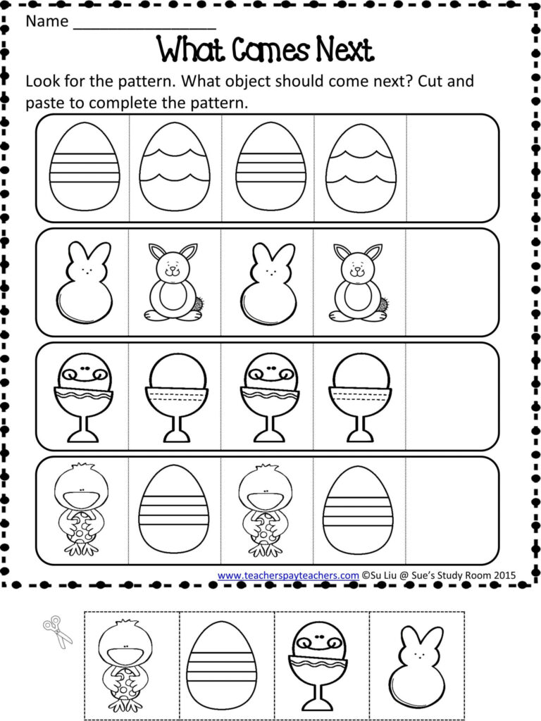 Easter Patterns Worksheets Activitiesor Preschoolree