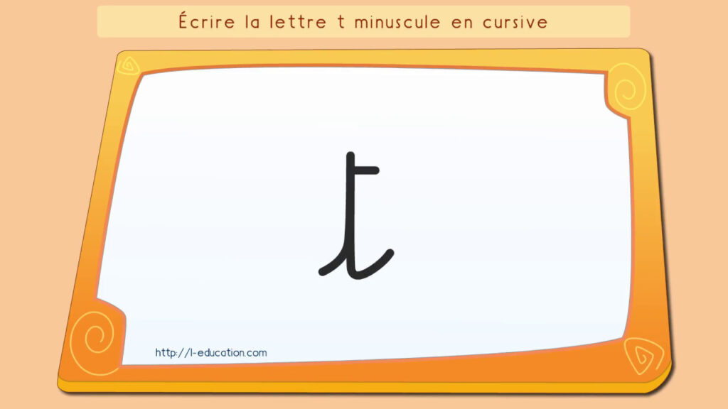 Écrire L'alphabet: Apprendre À Écrire La Lettre T En Minuscule En Cursive