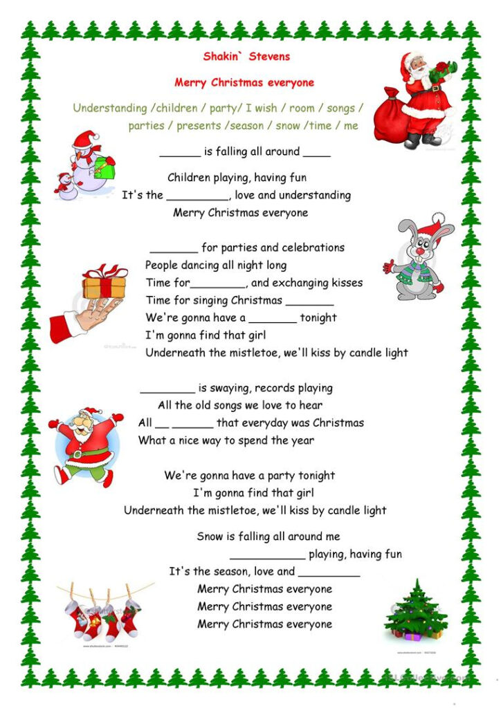 English Esl Christmas Song Worksheets   Most Downloaded (86