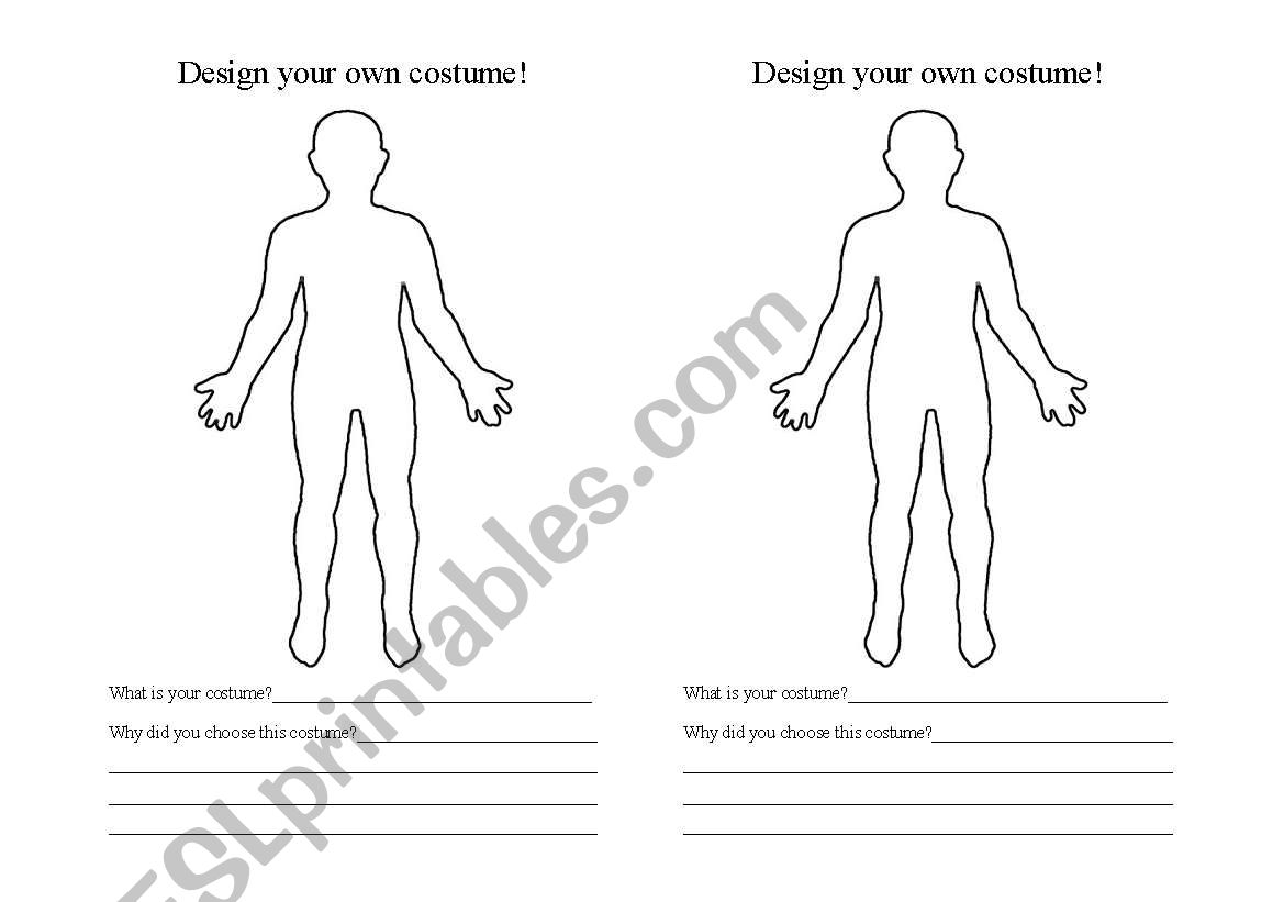 English Worksheets: Design Your Own Halloween Costume!