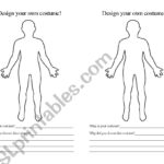 English Worksheets: Design Your Own Halloween Costume!