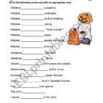 English Worksheets: Halloween Verbs