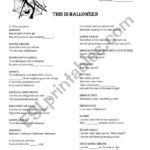 English Worksheets: This Is Halloween Cloze And Matching