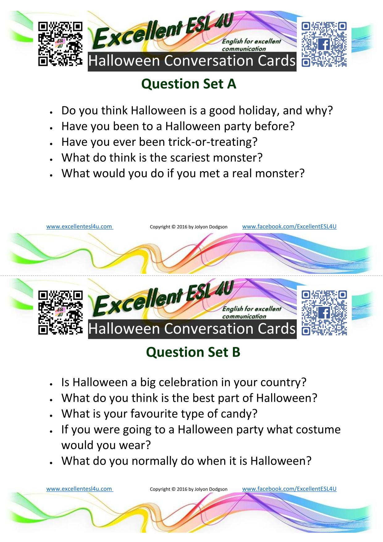 Esl Halloween Conversation