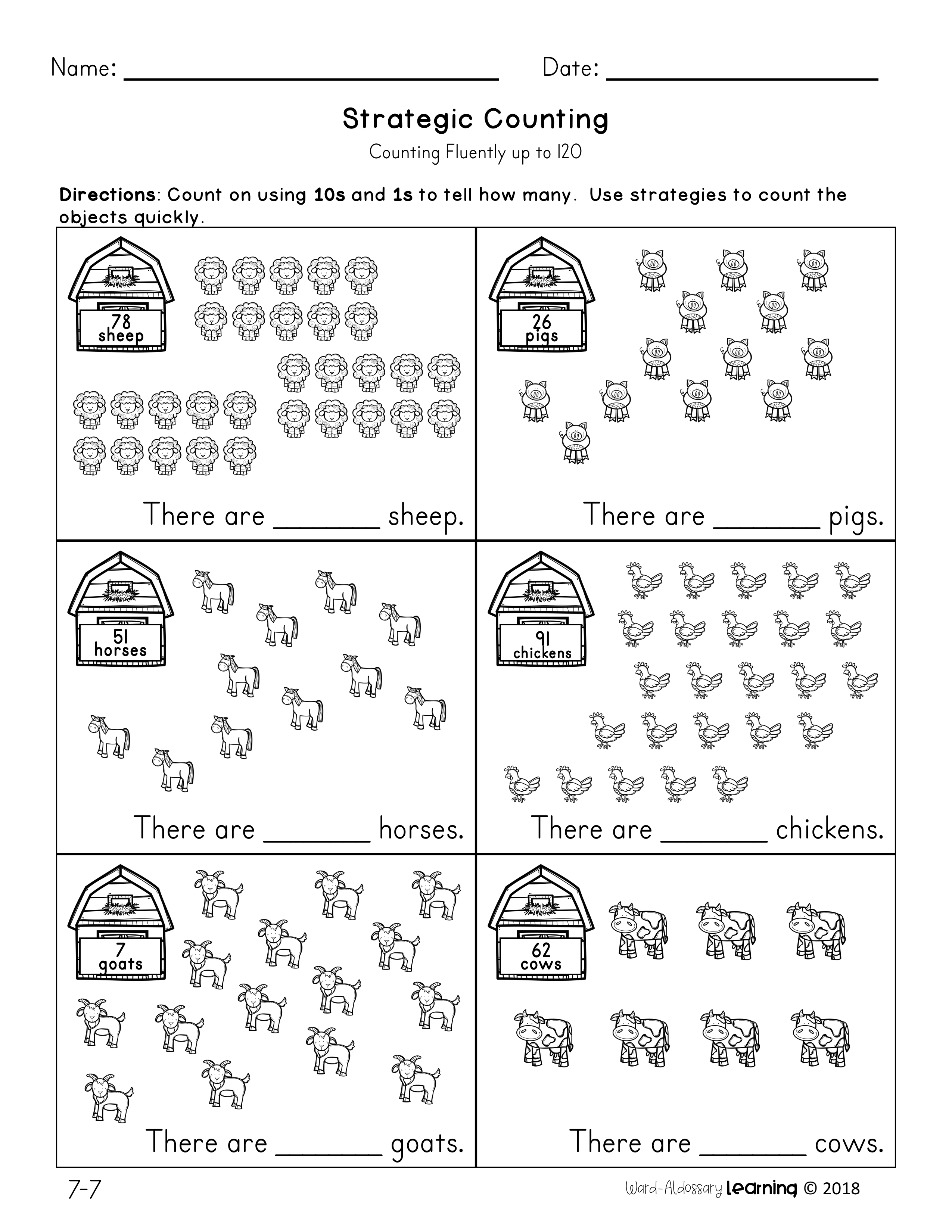 Extend The Counting Sequence To 120Having Students