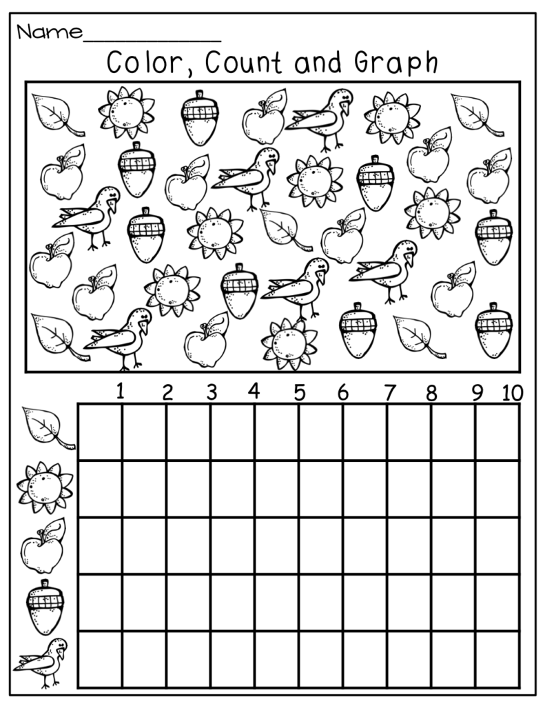 Fall Graphing! | Worksheets | Kindergarten, Kindergarten