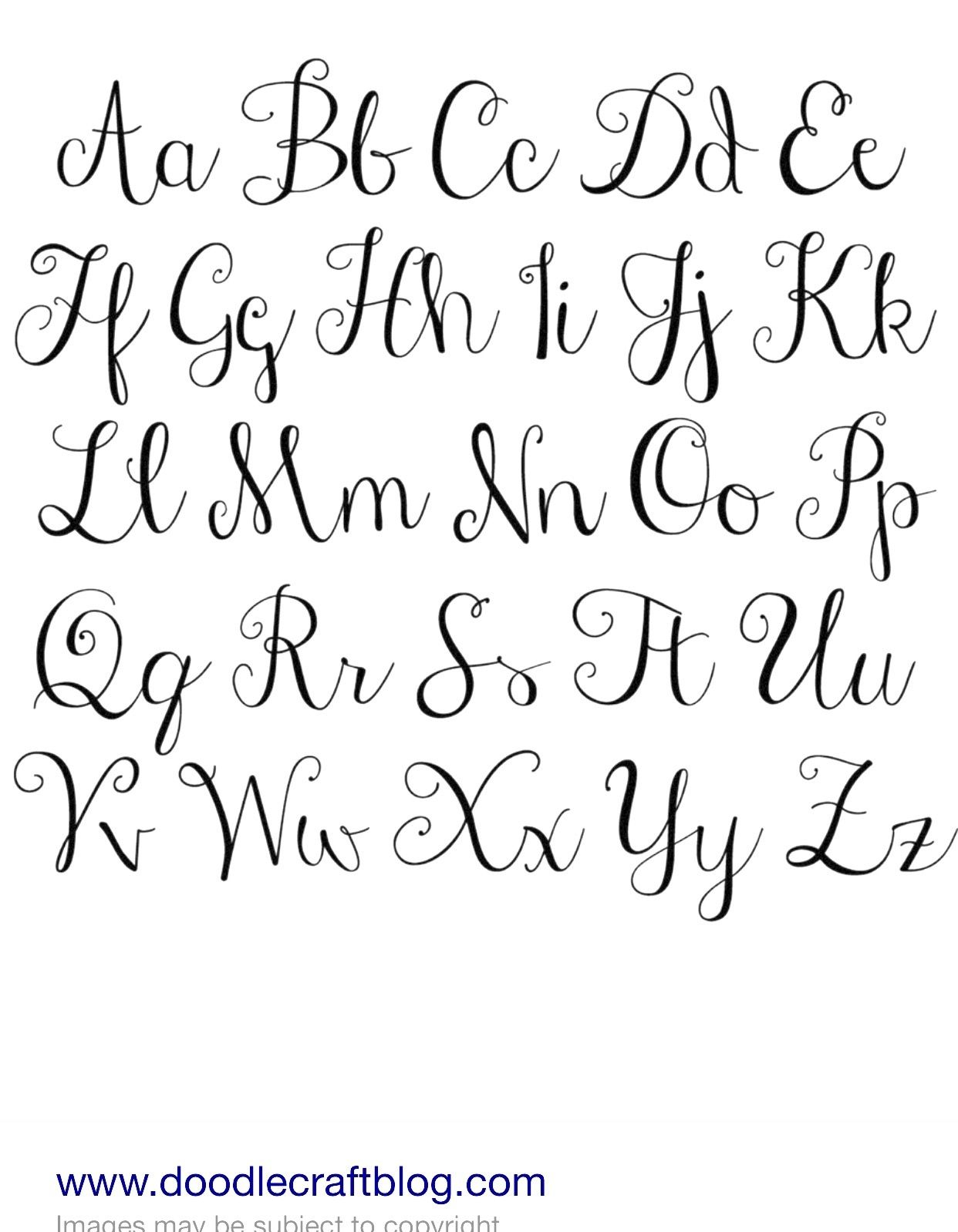 Cursive Alphabet Calligraphy | AlphabetWorksheetsFree.com