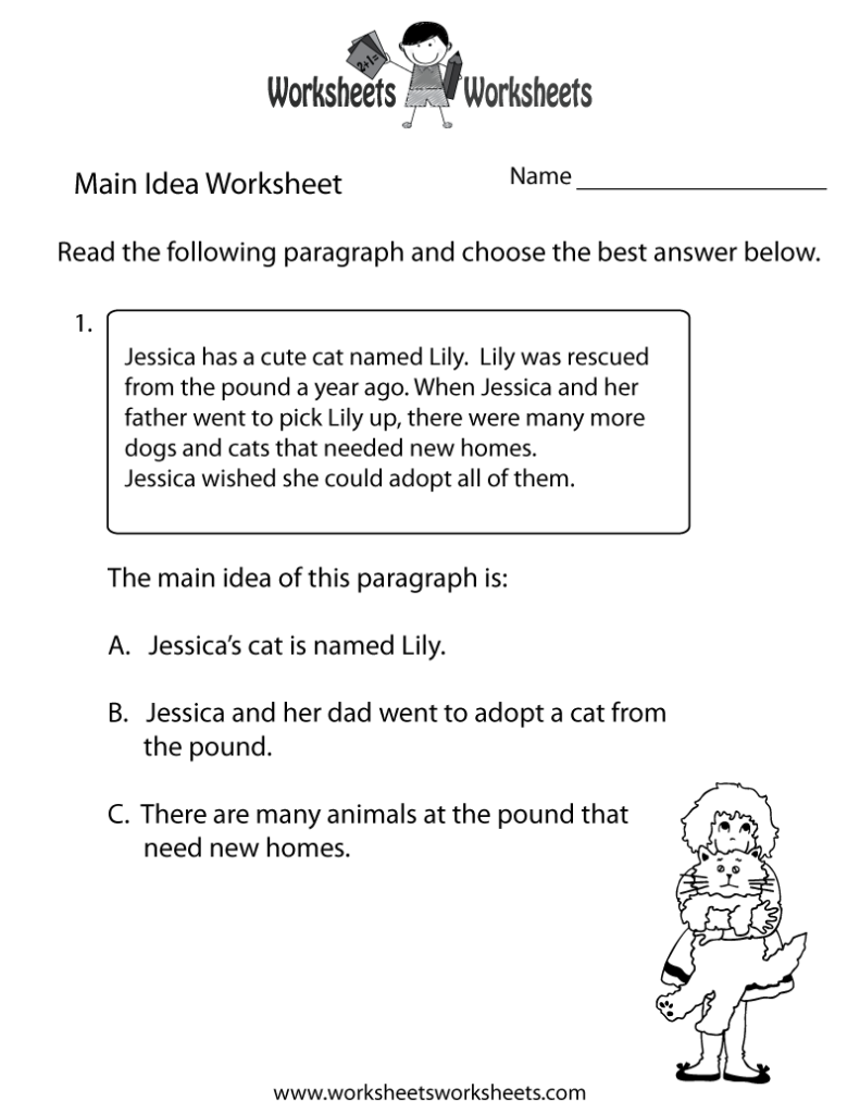 Christmas Main Idea Worksheets AlphabetWorksheetsFree