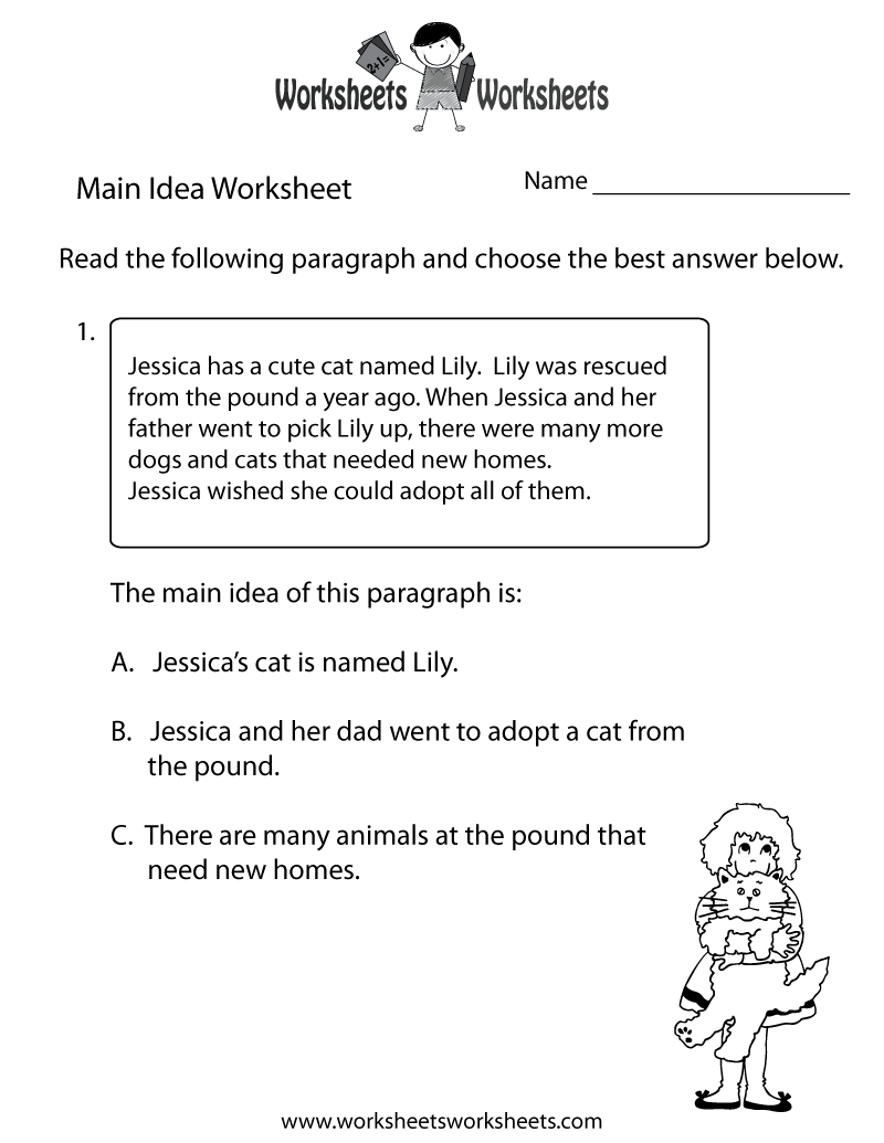 Finding The Main Idea Worksheet Printable | Main Idea