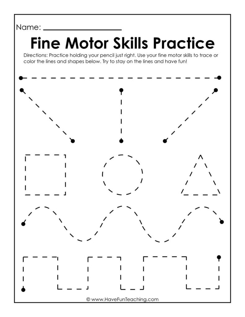 Fine Motor Skills Practice Worksheet Writing Worksheets