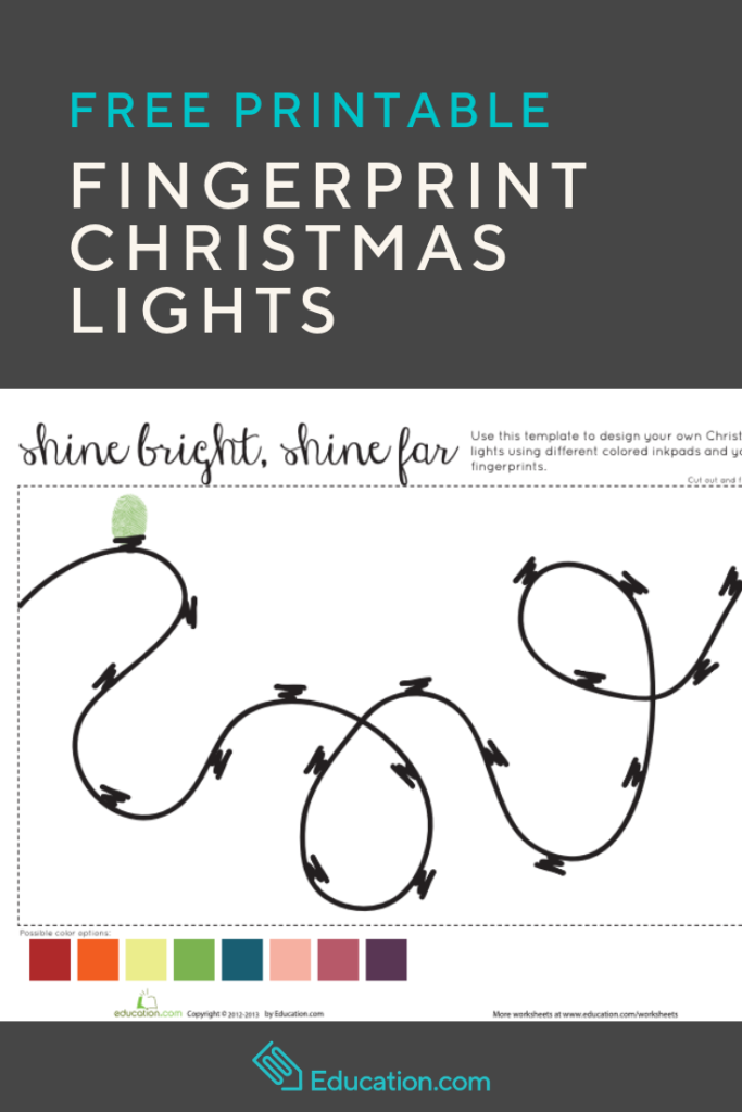 Fingerprint Christmas Lights | Fingerprint Crafts, Christmas