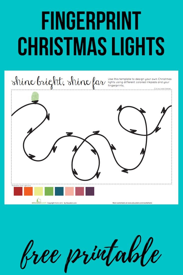 Fingerprint Christmas Lights | Worksheet | Education