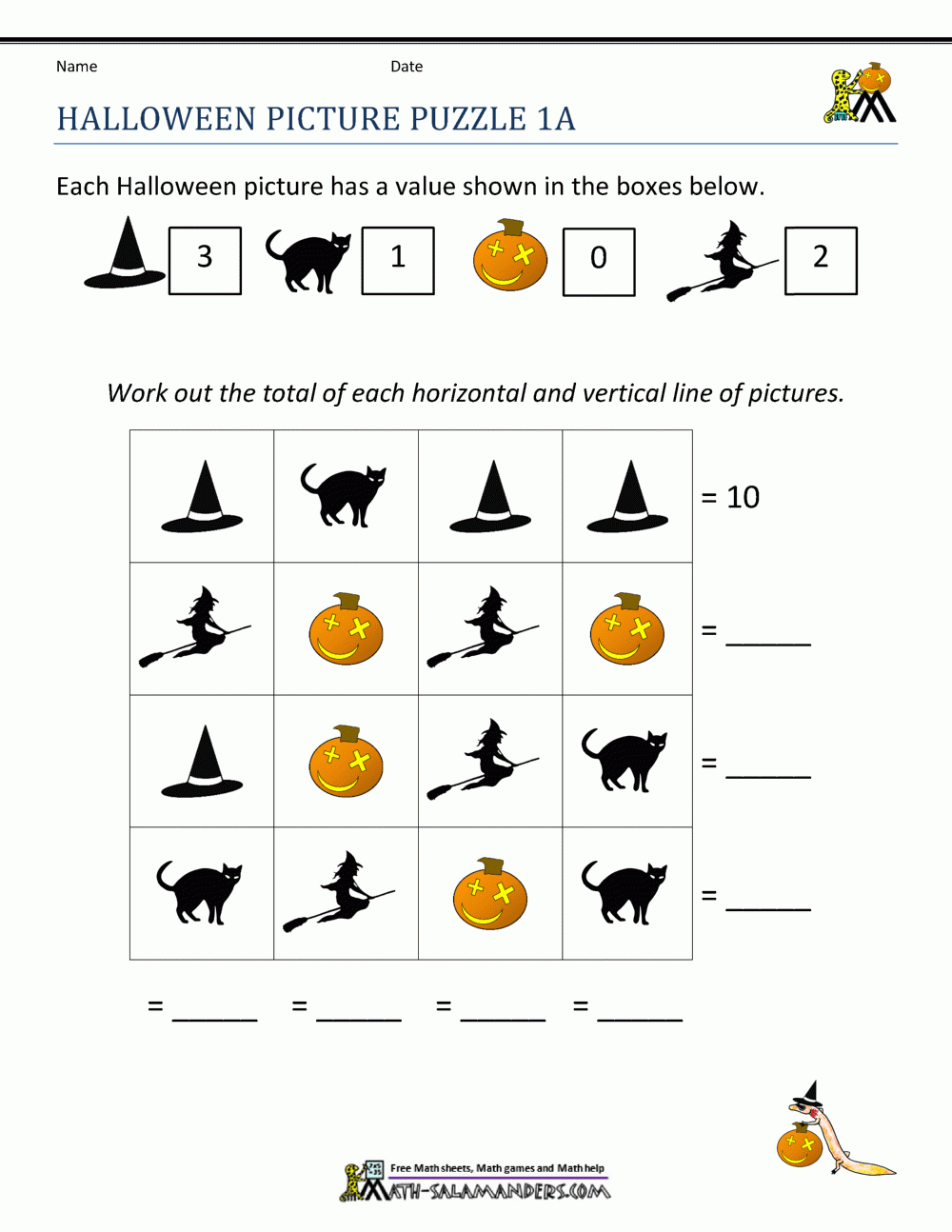 printable halloween worksheets for first grade printable