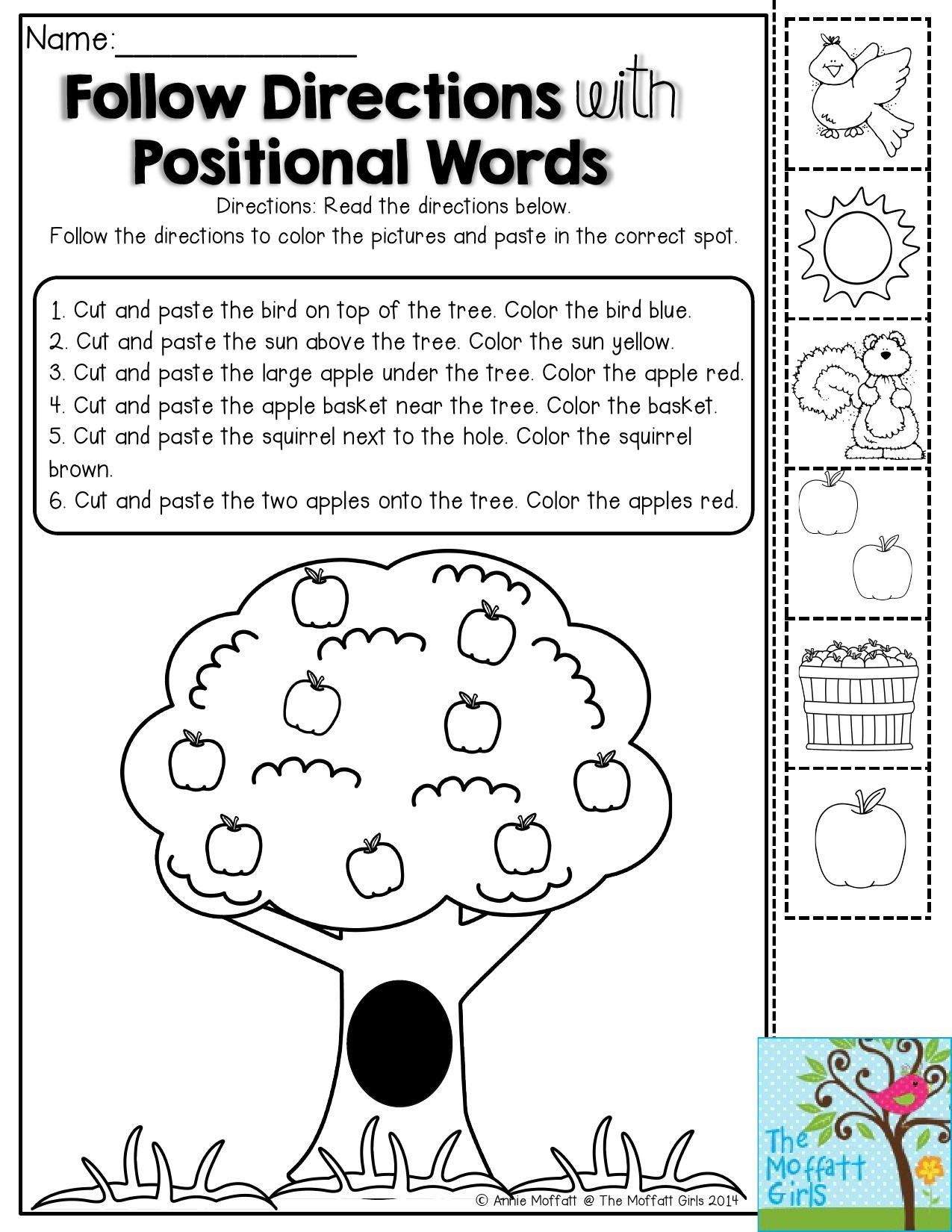 Follow Directions Worksheet Kindergarten In 2020 | Follow