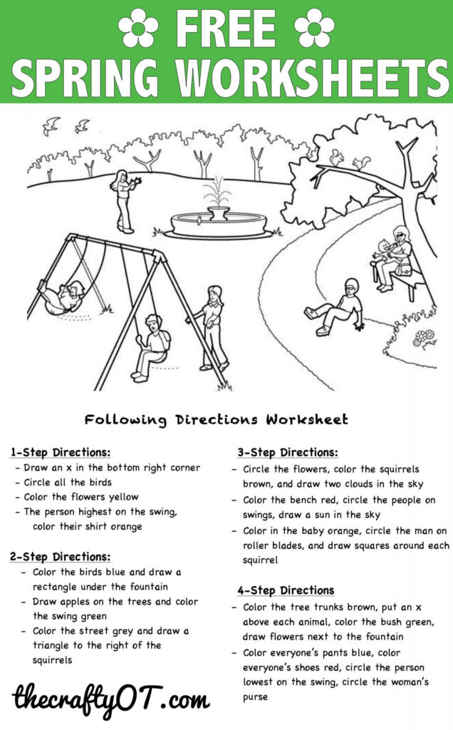 Following Directions Worksheets Kindergarten In 2020