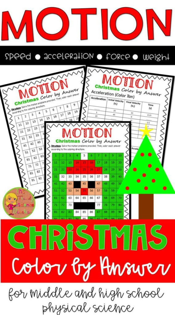 Force And Motion Christmas Colornumber Worksheet
