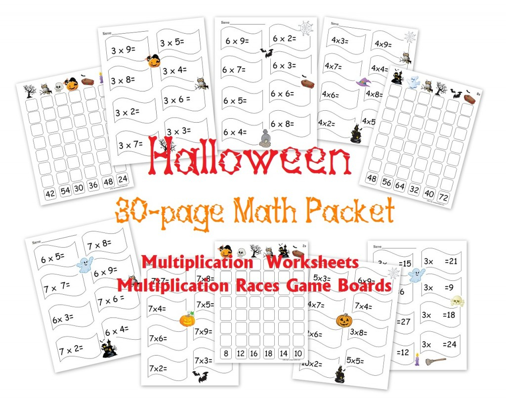 Free 30-Page Halloween Multiplication Packet: Math