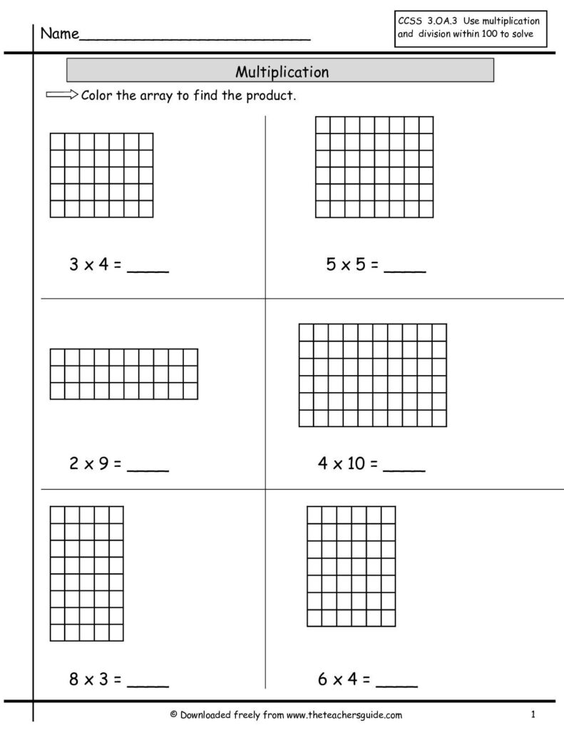 Free Array Worksheets Pictures   2Nd Grade Free Preschool