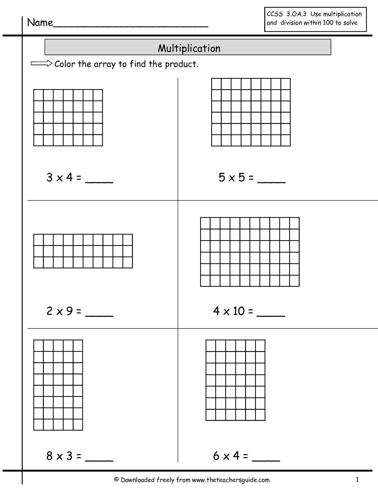 Free Array Worksheets Pictures - 2Nd Grade Free Preschool