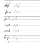 Free Beginning Cursive   Writing Template Part 3