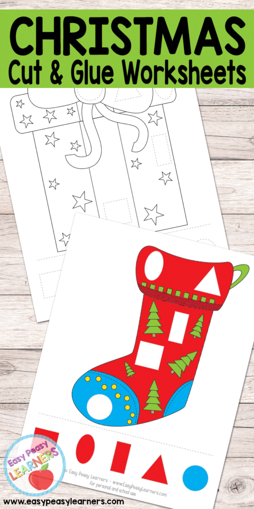 Free Christmas Cut And Glue Worksheets   Easy Peasy Learners