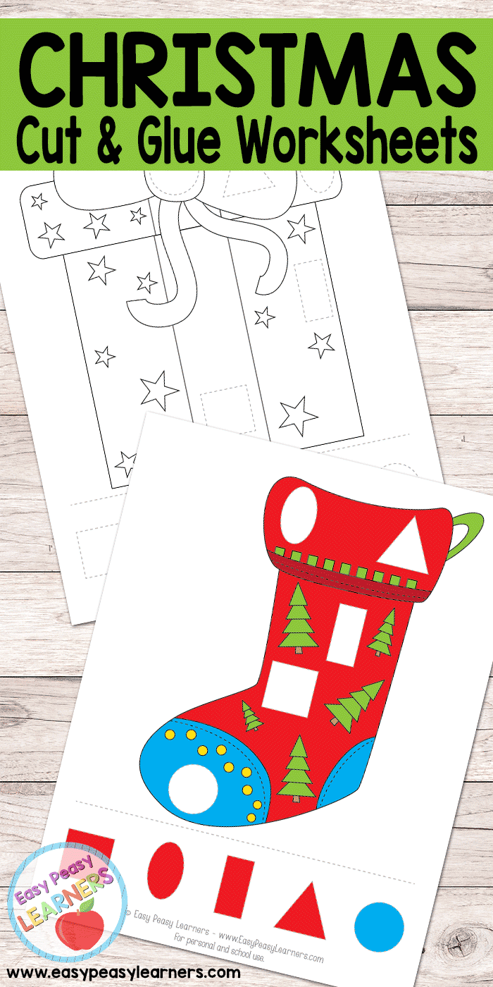 Free Christmas Cut And Glue Worksheets - Easy Peasy Learners