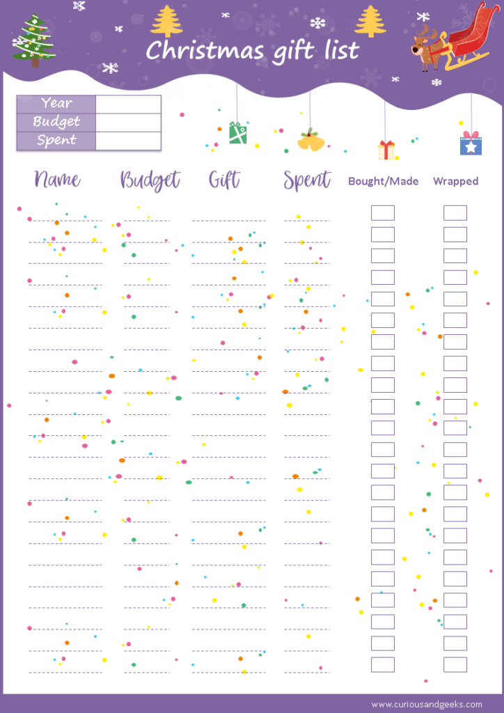 Free Christmas List Templates + An Excel Version   Curious