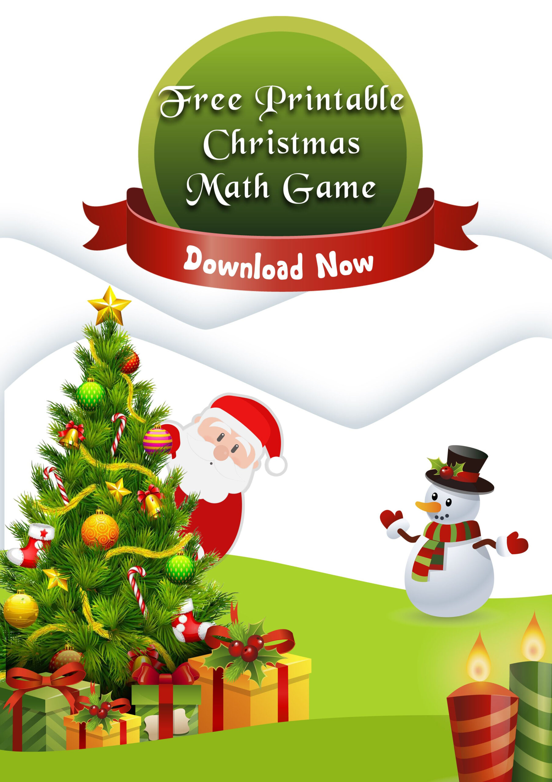 Free Christmas Printable Math Game - Fractions Roll