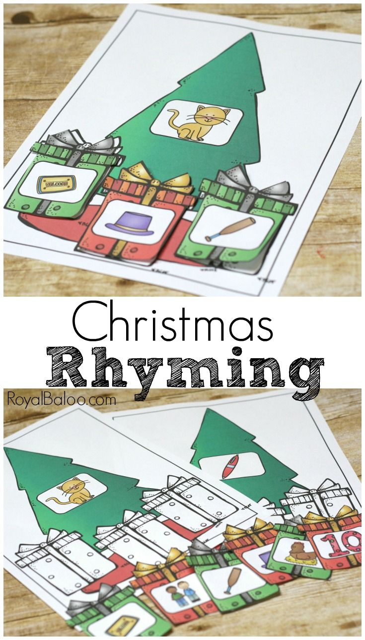 Free Christmas Rhyming Set For Beginning Readers - Royal