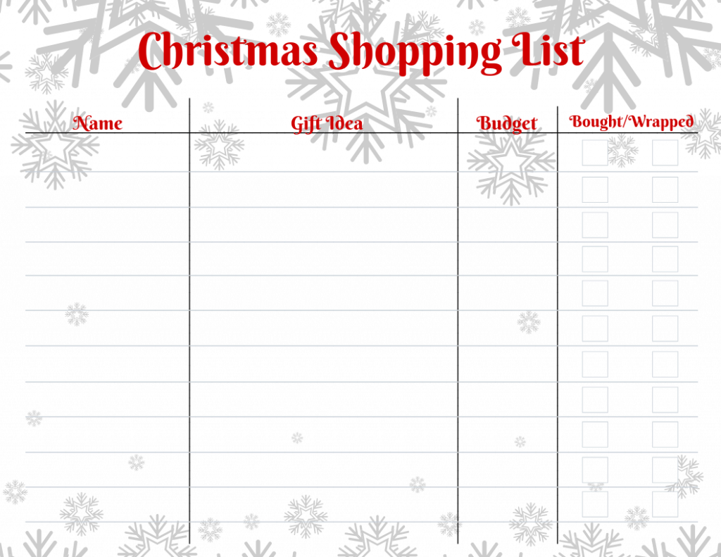 Free Christmas Shopping List Template (Stay Sane, Organized