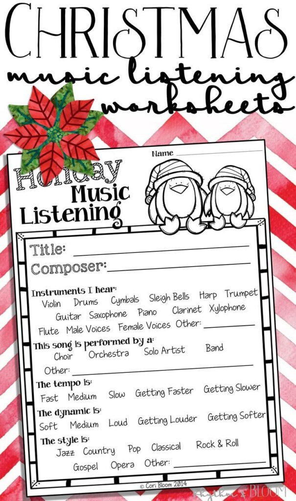 Free Christmas & Winter Holiday Music Listening Worksheets