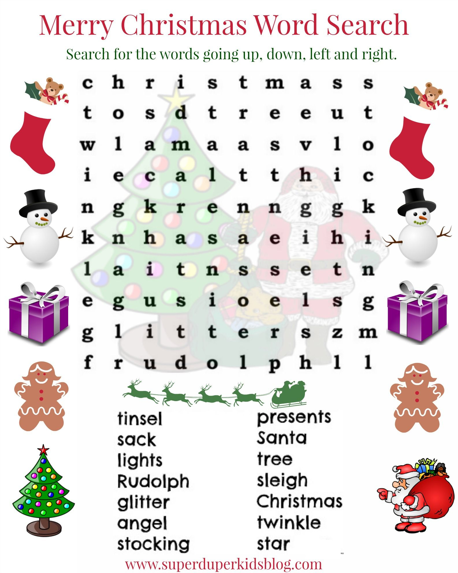 Free Christmas Word Search Printable! Go Here To Print