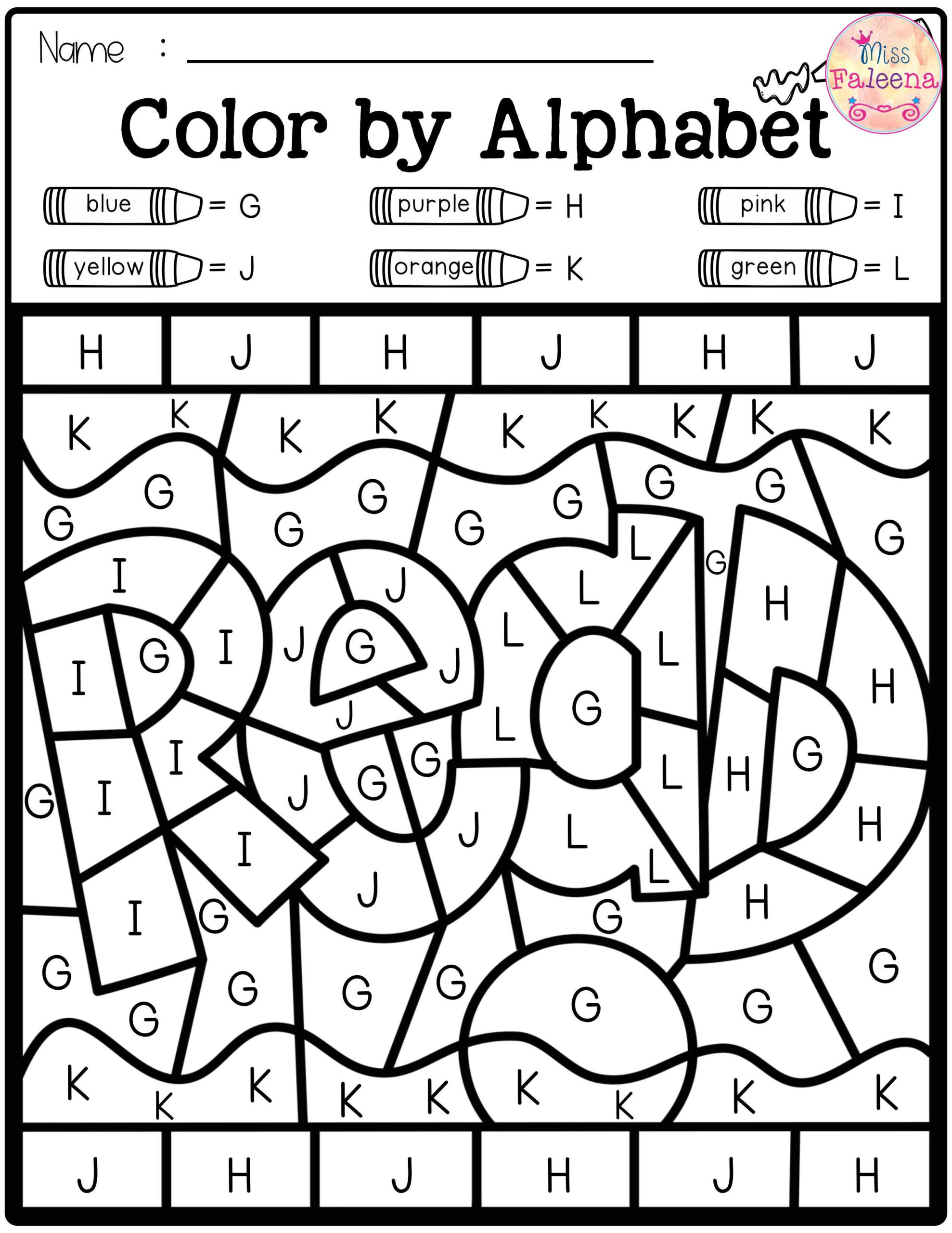 Free Colorcode - Alphabet | Kindergarten Morning Work within Alphabet Code Worksheets Free