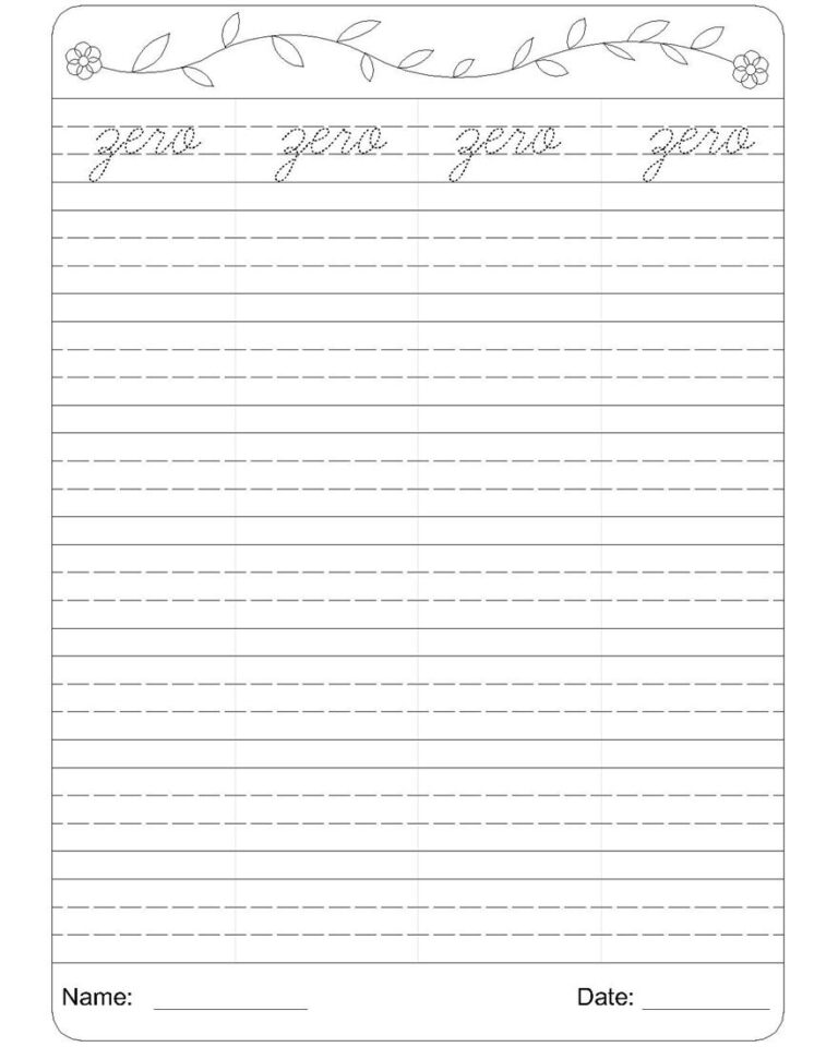 Free Cursive Handwriting Paragraphs Blank Practice Sheets ...