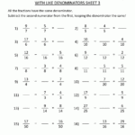 Free Fraction Worksheets Adding Subtracting Fractions
