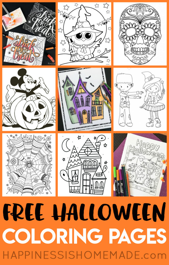 Free Halloween Coloring Pages For Adults & Kids   Happiness