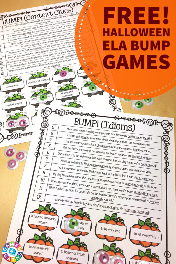 Free Halloween Games For Idioms & Context Clues | Free