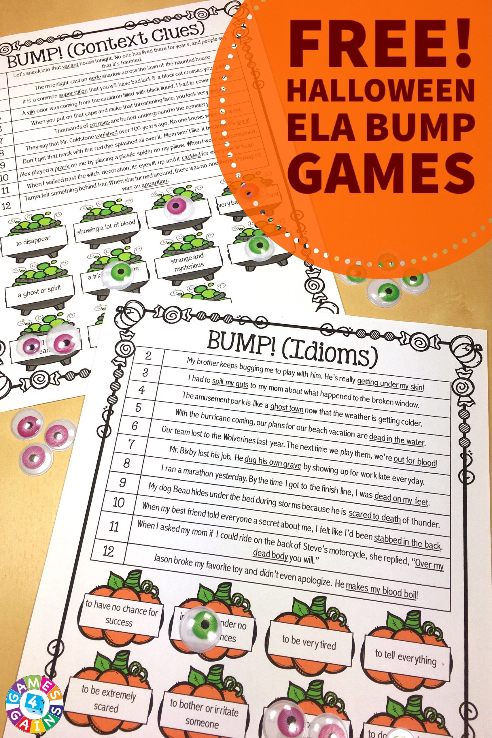 Free Halloween Games For Idioms &amp;amp; Context Clues | Free