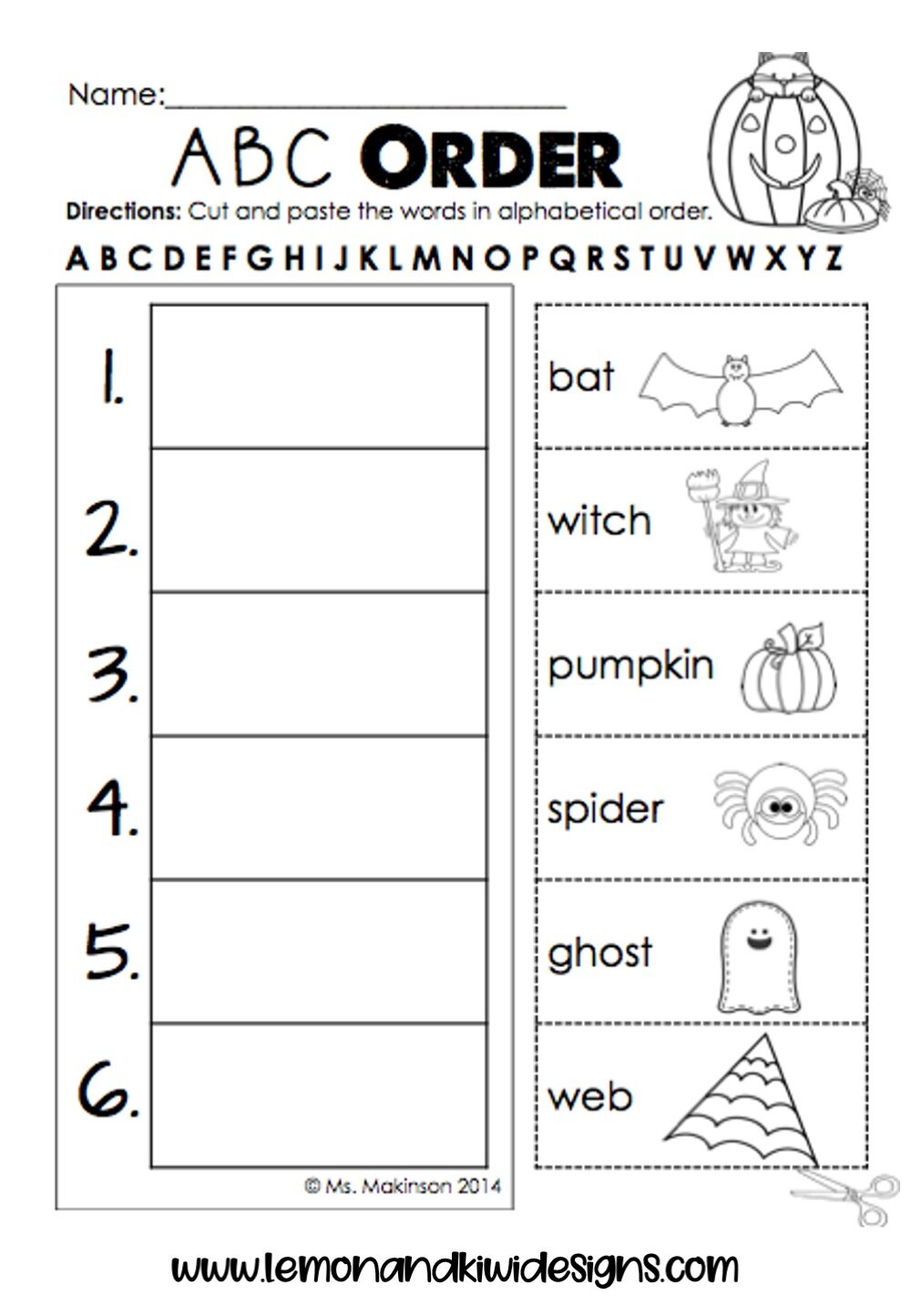 Free Halloween Literacy Worksheets For Preschoolers — Lemon