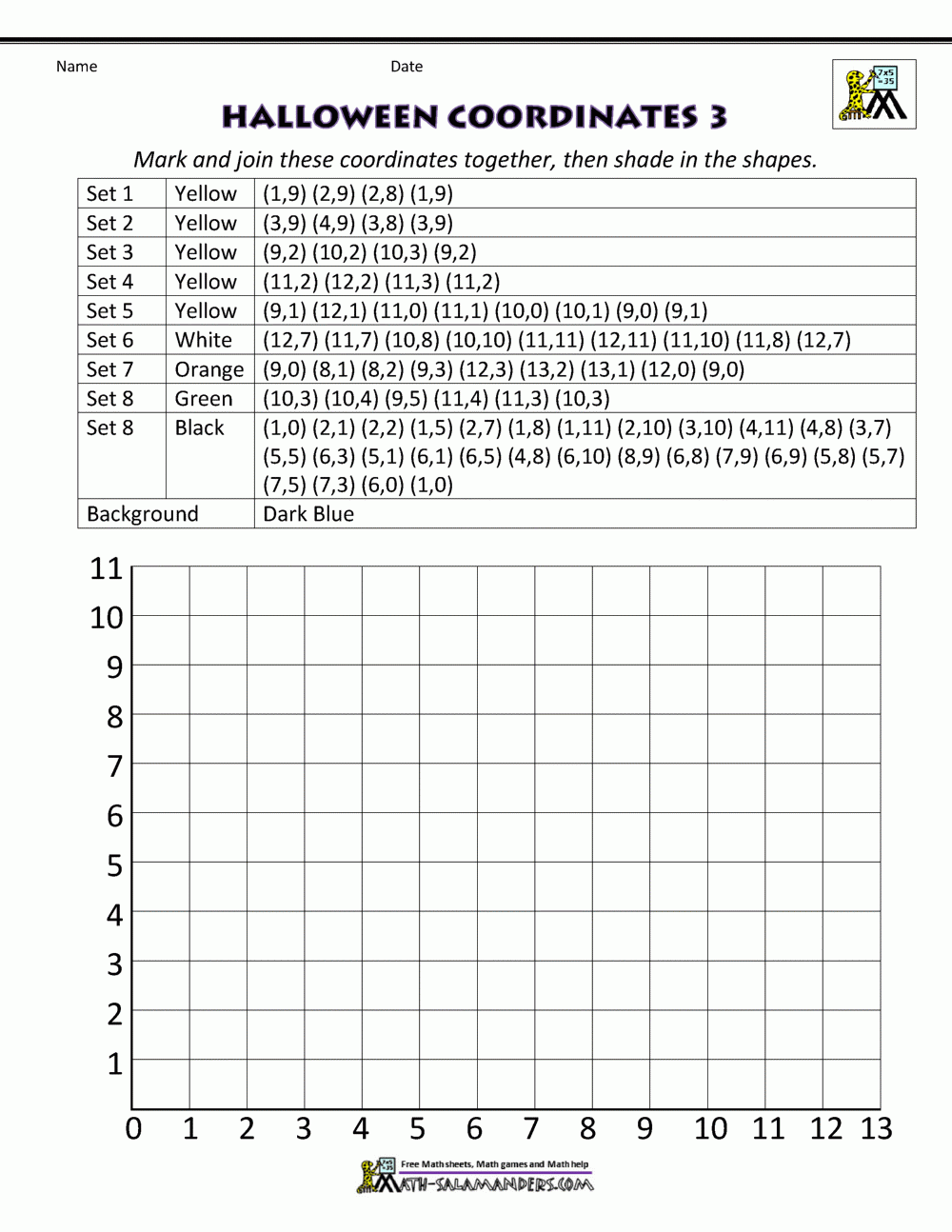 Free Halloween Math Worksheets