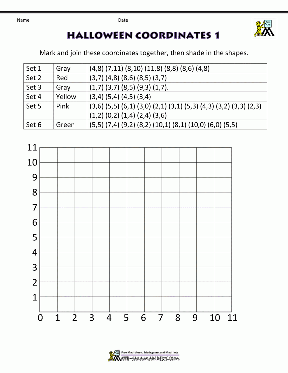 Free Halloween Math Worksheets